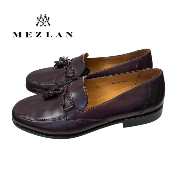 New Mezlan Del Rio Men\'s Burgundy Tassel Slip-on Loafers Dress Shoes 10 main image 3